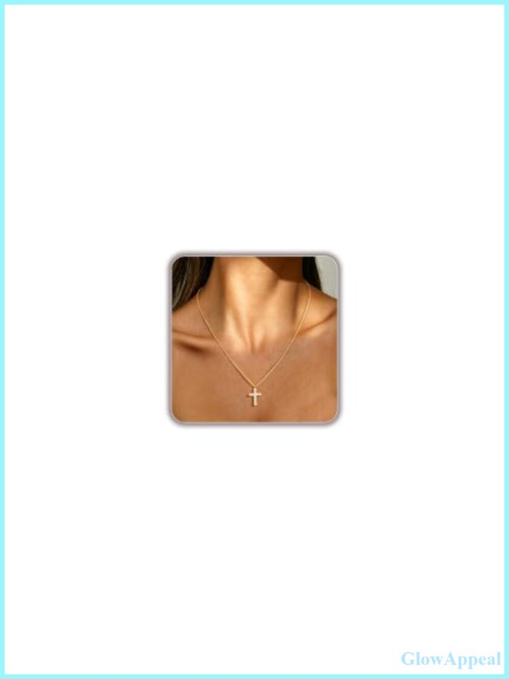 14K Gold Plated Cross Pendant Necklace Dainty Choker 16.5"+2" Extender